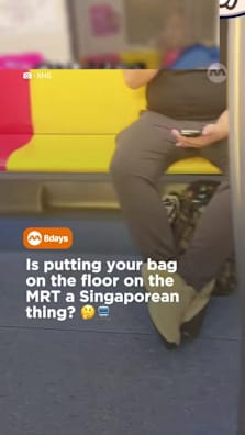 Do you put your bag on the floor when taking the MRT?  #8dayssg #8dayssgtrending #mrt #bags #fypsg 