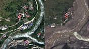 Satellite images show bedrock and glacier collapsed on Nepal-China border, then rivers flooded