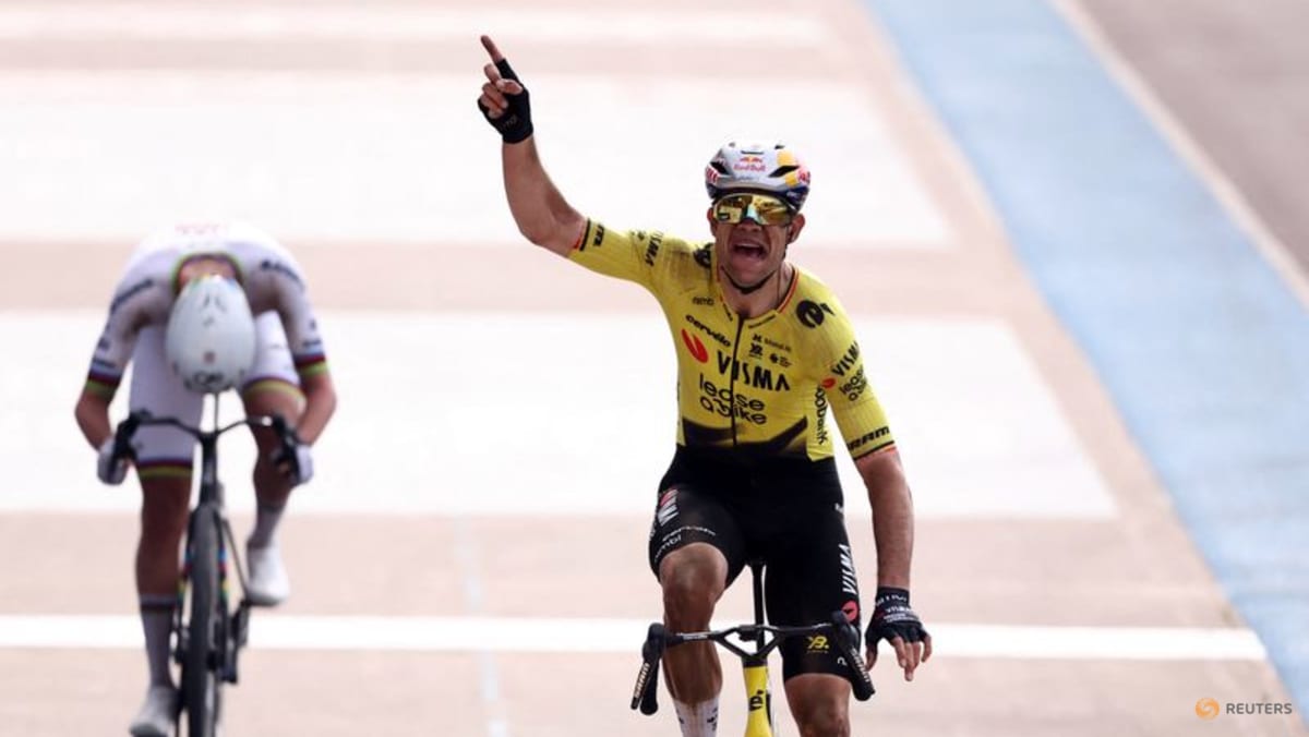Van Aert breaks jinx to win Paris-Roubaix ahead of Pogacar