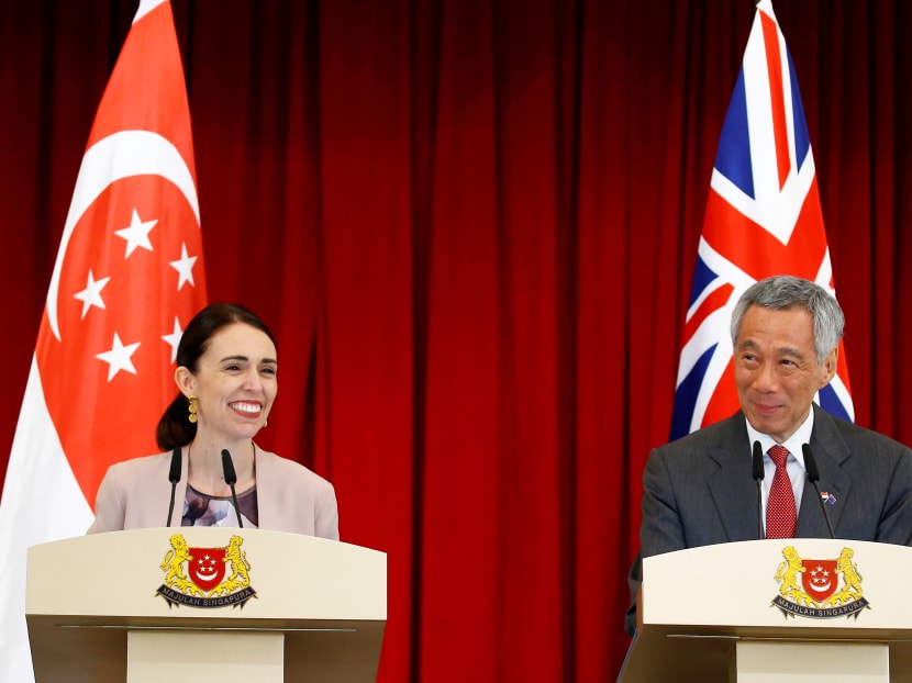 New Zealand's Prime Minister Jacinda Ardern meets with Singapore's Prime Minister Lee Hsien Loong at the Istana in Singapore, May 17, 2019. New Zealand's Prime Minister Jacinda Ardern meets with Singapore's Prime Minister Lee Hsien Loong at the Istana in Singapore, May 17, 2019.