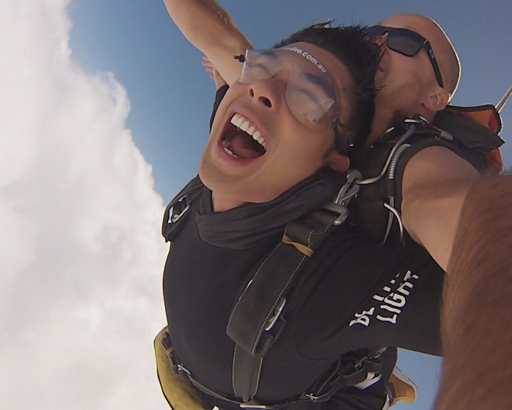 Elvin Ng skydives!