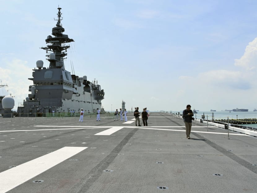The Japanese Maritime Self-Defence Force's destroyer Izumo on a visit to Singapore in this photo taken on May 13, 2019.