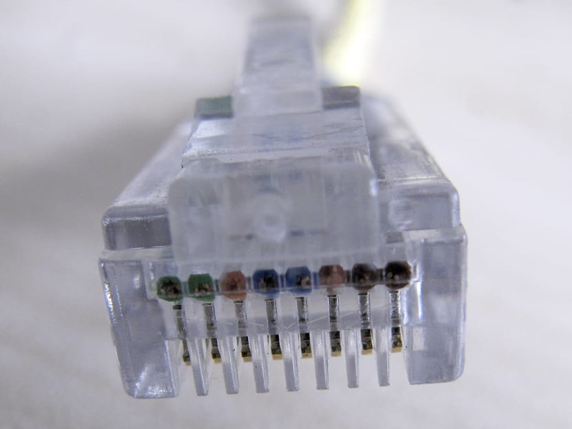 This photo, shows a network cable, taken on Oct. 8,2009, in Duesseldorf, Germany. A new report from Russian cybersecurity firm Kaspersky Lab released Monday, Feb. 16, 2015 said its researchers identified malicious programs or worms that infected computers in multiple countries. Targets appeared to be specifically selected and included military, Islamic activists, energy companies and other businesses, as well as government personnel. Photo: AP