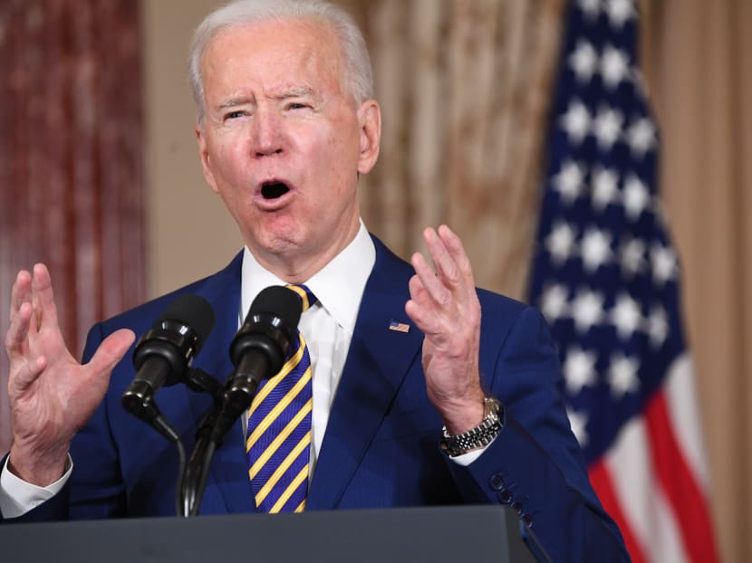 US President Joe Biden speaks about foreign policy at the State Department in Washington, DC, on Feb 4, 2021.
