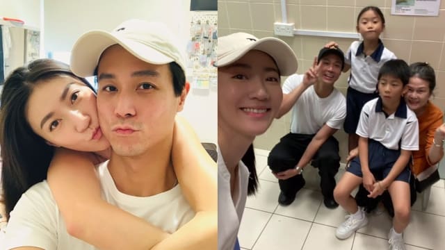 陈邦鋆一家回来新加坡了！庞蕾馨晒儿女校服照甜喊：太幸福