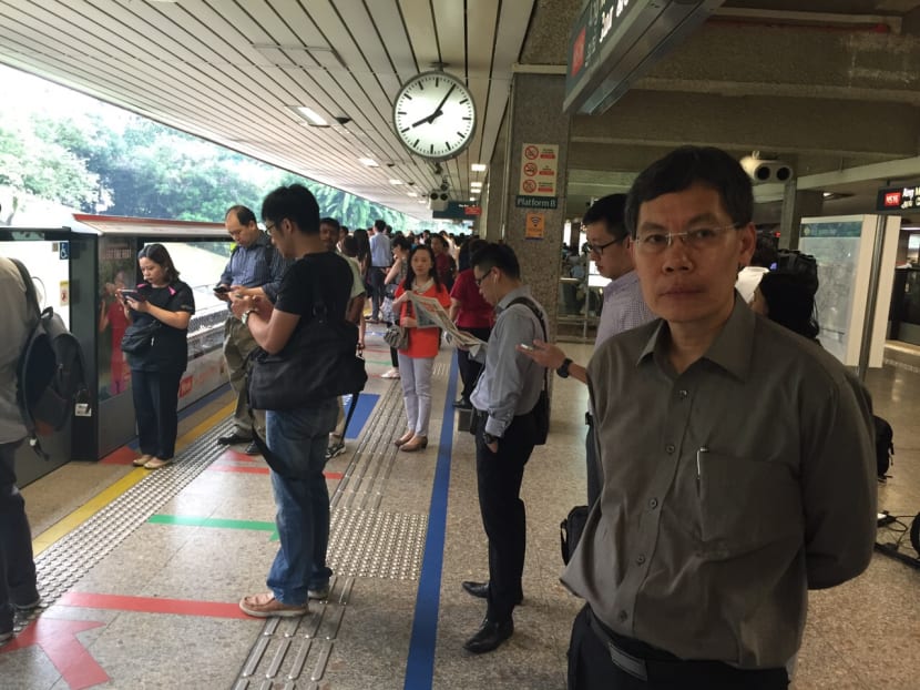 Mr Lui Tuck Yew at Ang Mo Kio MRT station today (July 8). Photo: Jordon Simpson