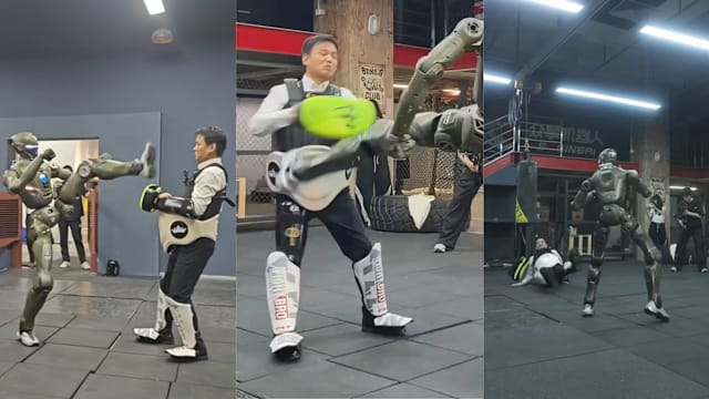 中国新款机器人“下手太狠”现场对打一脚踢飞自家CEO