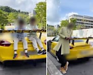 Man to be charged after driving Porsche with children on car boot