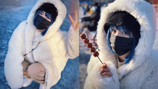 杨幂戴假发溜冰　粉丝后悔没认出！