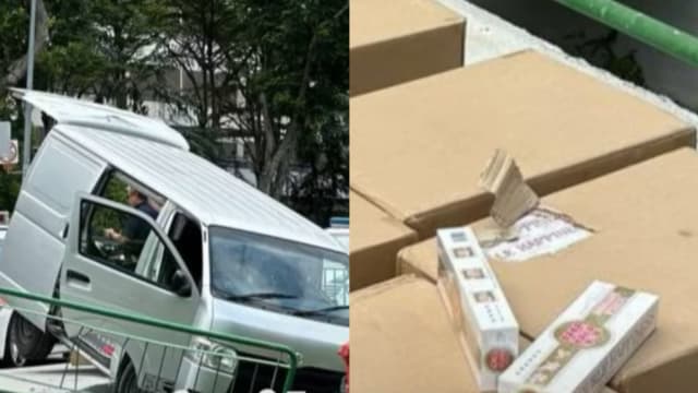 小货车失控撞沟渠 车内疑似藏有走私烟