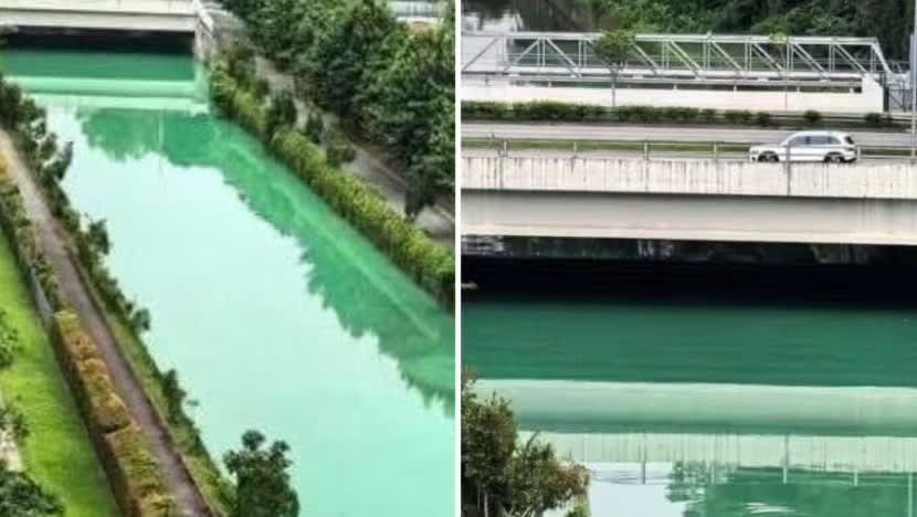 Air terusan Yishun berubah warna akibat 'air cucian tercemar dakwat': NEA
