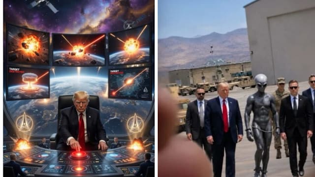 特朗普狂发AI科幻图 外星人与太空战争全登场