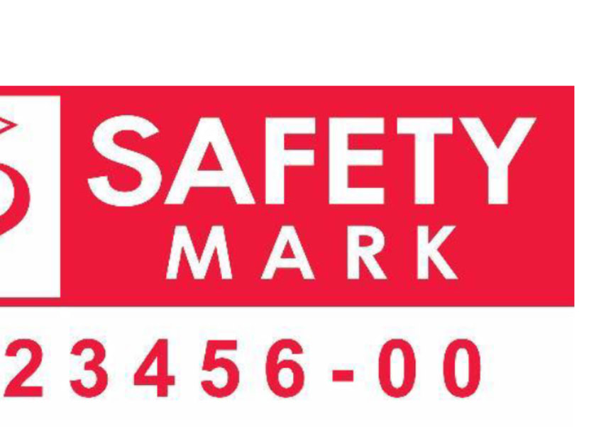 A sample image of the "Safety" mark that is issued for electrical and electronic products that are registered and have complied with regulations. Supplier iPassion used these on charging adapters that were not registered with the authorities.