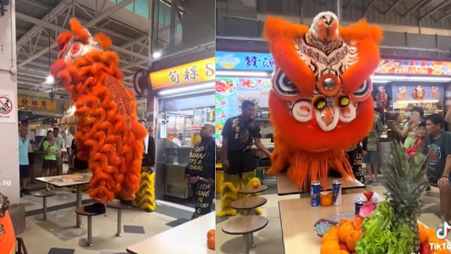 穿鞋踩上餐桌采青遭批 舞狮团：结束后有擦干净