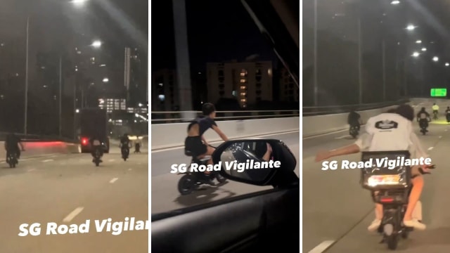 多名电动脚踏车骑士 深夜西海岸大路上飞驰