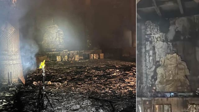 台湾庙深夜失火 世界室内最大关公像被烧毁