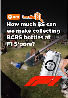 Maybe the real sprint race is how fast aunties and uncles collect these bottles and cans #8dayssg #8dayssgtrending #sgtiktok #bcrs #f1 