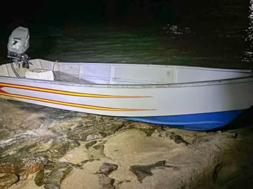 File photo of a sampan used by immigration offenders. 
