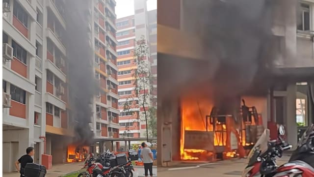 后港组屋底层建筑材料起火  三人送院