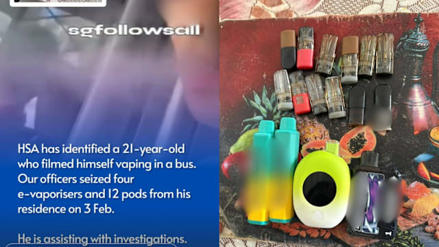 男子自拍在巴士上抽电子烟 卫生科学局在他家起获四支电子烟