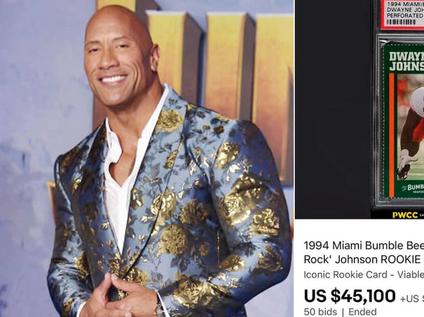 Dwayne Johnson “Humbled” After His College Football Trading Card Sells For More Than US$45K