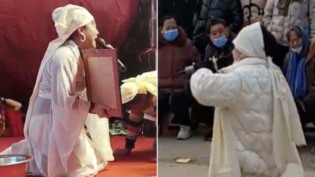 中国妇女为帮儿子还债 从戏曲演员改行“哭灵”
