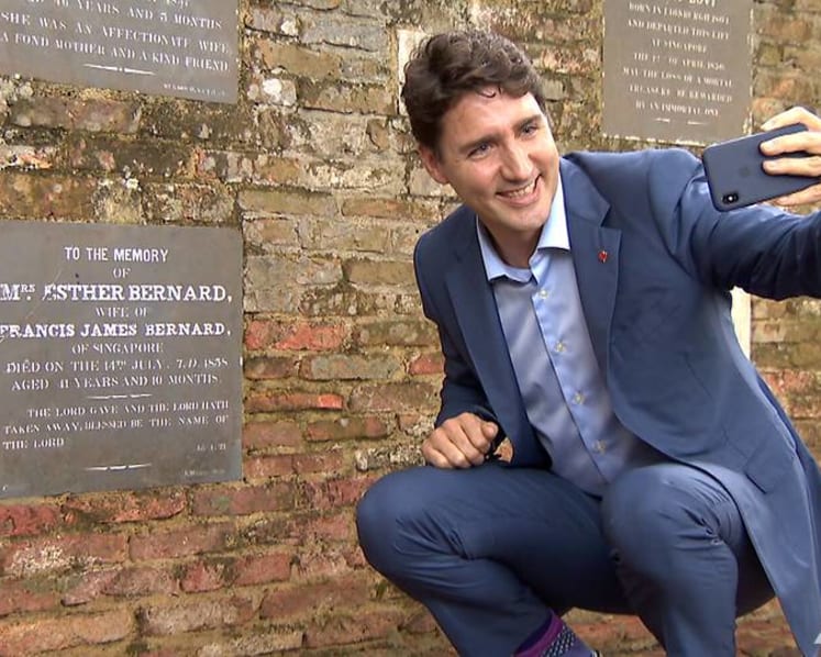 Canadian PM Justin Trudeau's family roots in Singapore at Fort Canning Park