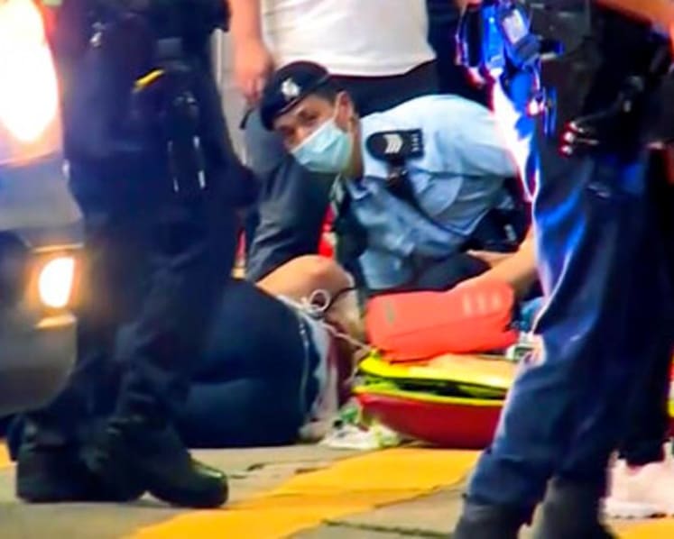 Hong Kong police officer's condition improves after stabbing