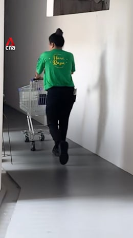 Sheng Siong supermarket staff seen collecting missing trolleys at Canberra HDB block