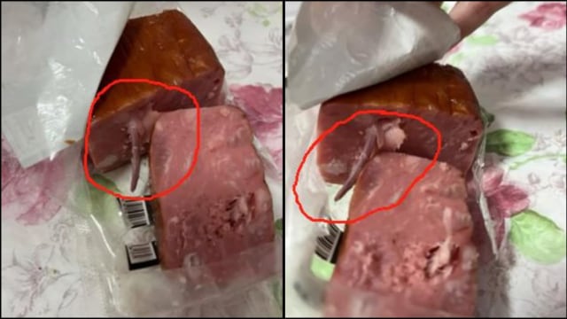 吃火腿疑吃出老鼠尾巴 中国网民：苦胆都快吐出来