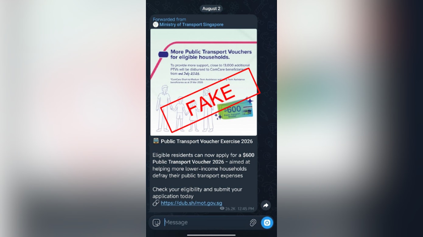 交通补助券诈骗再现 受害者Telegram账号被盗