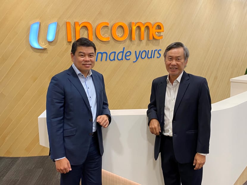 NTUC Income's chief executive officer Andrew Yeo (left) and chairman Ronald Ong. NTUC Income's chief executive officer Andrew Yeo (left) and chairman Ronald Ong.