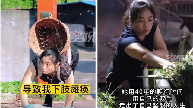 中国女子双腿残疾 靠爬行养牛年入百万