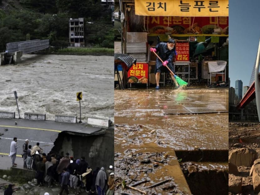 In pictures: Extreme weather in Pakistan, South Korea and China highlight impact of climate change