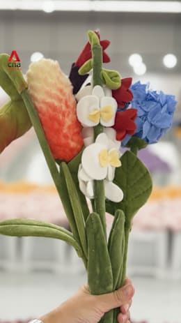 Free plush flower market at Gardens by the Bay