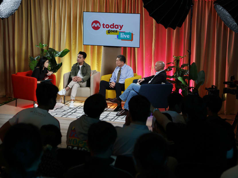(From left) Moderator Elizabeth Neo, TODAY journalist Renald Loh, Mr Sim Cher Yong and Mr Peter Finn speaking at a TODAY webinar on Oct 19, 2023. (From left) Moderator Elizabeth Neo, TODAY journalist Renald Loh, Mr Sim Cher Yong and Mr Peter Finn speaking at a TODAY webinar on Oct 19, 2023.