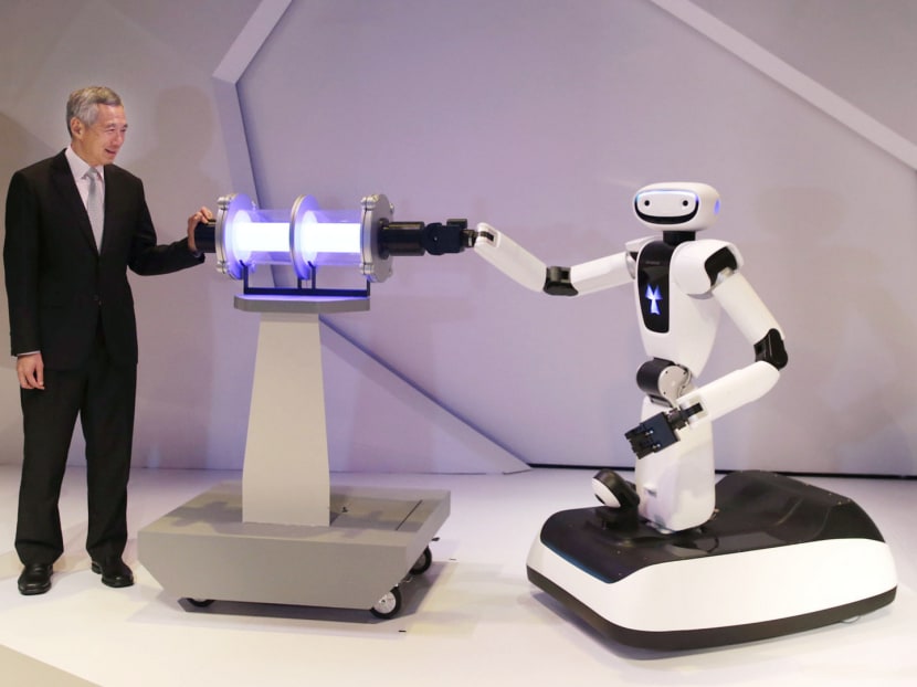 PM Lee Hsien Loong at the opening ceremony of Fusionopolis Two. Photo: Wee Teck Hian