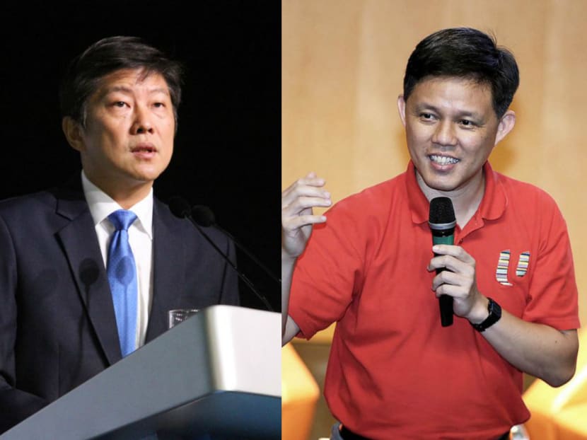 (Left) Minister in Prime Minister's Office Ng Chee Meng took over the role of labour chief on Tuesday (May 22), following the resignation of National Trade Union Congress’ former secretary-general Chan Chun Sing.
