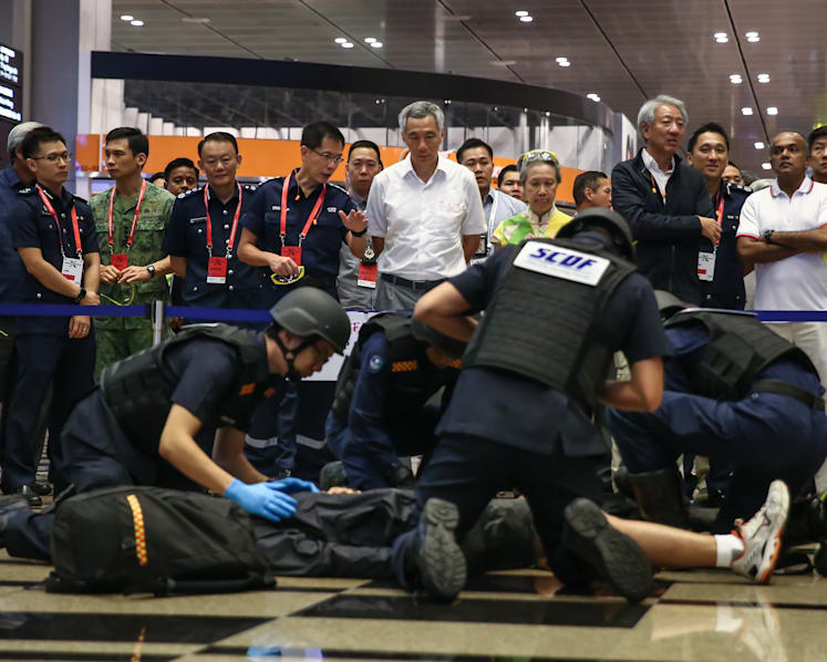 Shooting frenzy, explosions part of 1st counter-terror drill at Changi Airport