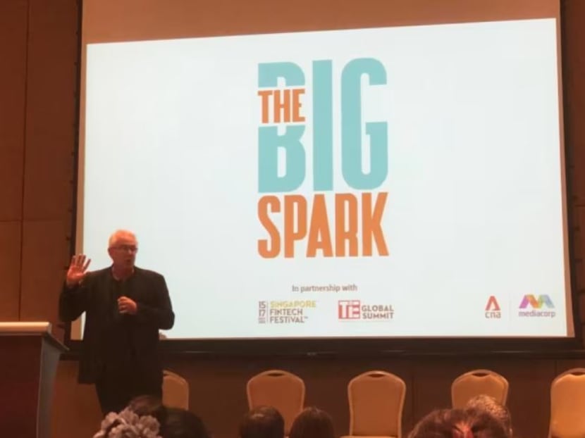 Executive producer and director of The Big Spark Jonathan Glazier speaking during the media launch at the Singapore FinTech Festival on Nov 16, 2023. Executive producer and director of The Big Spark Jonathan Glazier speaking during the media launch at the Singapore FinTech Festival on Nov 16, 2023.
