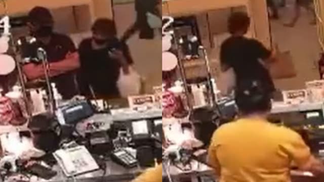 妇女餐馆“顺手牵鸭” 摸走他人外卖餐食