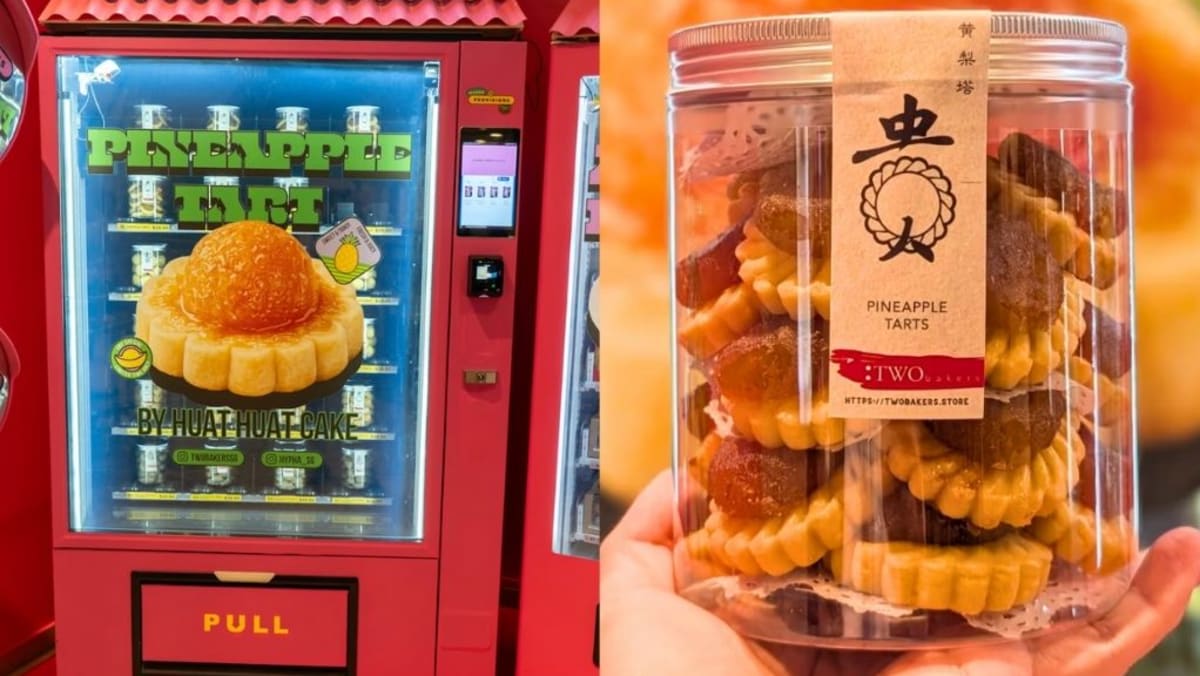 Pineapple tart vending machine in Tampines sells handmade Chinese New Year goodies by Two Bakers