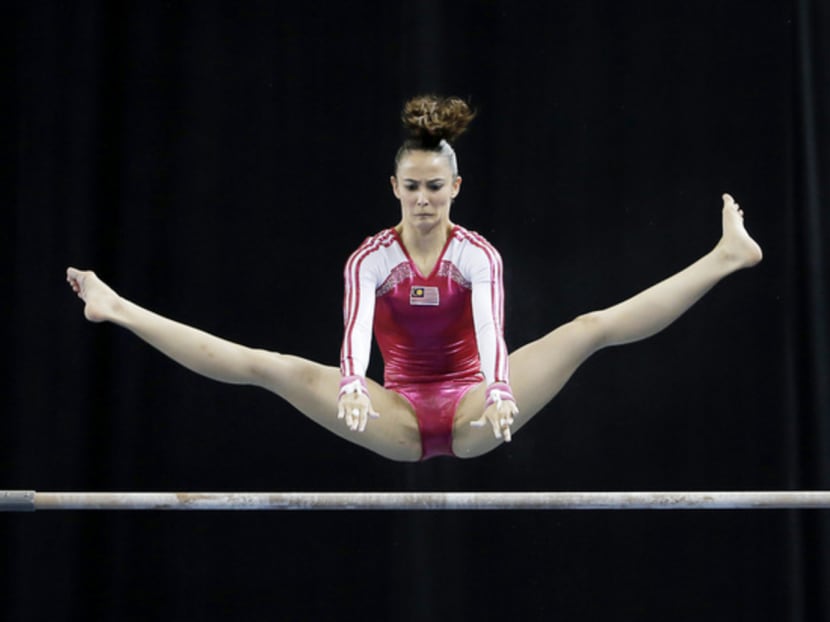 Politicians such as Malaysia’s Youth and Sports Minister have voiced support for gymnast Farah Ann Abdul Hadi, who won gold in the women’s floor exercise and team events. Photo: SINGSOC/Action Images via Reuters