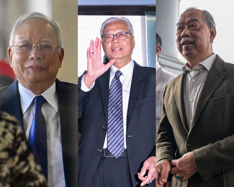 A rare convergence of 3 former Malaysian PMs at court building, all facing separate legal battles