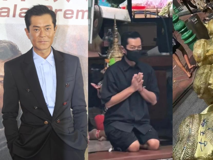 Louis Koo spends S$9,000 on 4 gold elephant statues as offerings to Four-Faced Buddha in Bangkok