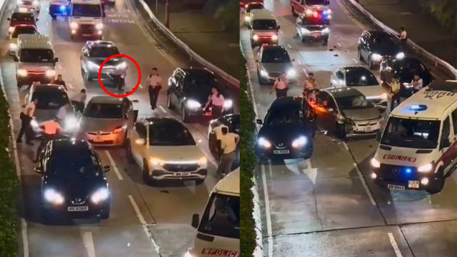港男遇警围捕连撞四车 警员被卷车底受伤