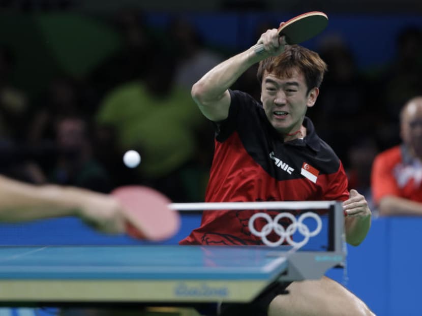 Singapore table tennis player Chen Feng in action at the 2016 Rio Olympics. Just 23, he has decided to retire from the game to be with his ill mother. Photo: AP
