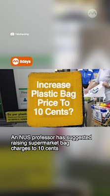 Is 5 cents too little to reduce plastic bag usage? #8dayssg #8daysgtrending #sustainability #fypsg #supermarket 