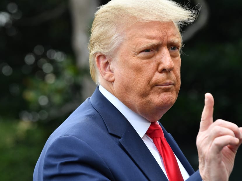 In this file photo, former US President Donald Trump speaks as he departs the White House in Washington, DC, on July 31, 2020 en route to Florida.