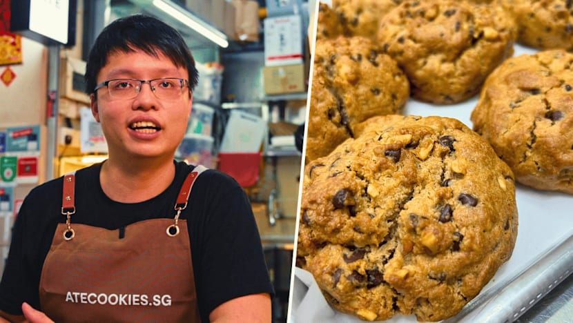 Banker Turned Hawker Sells $7 NYC Levain-Style Cookies At Stall Ate Cookies In Golden Mile Food Centre
